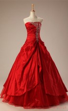Light  Burgundy Taffeta Ball Gown Sweetheart Sleeveless Prom Ball Gowns(JT4-PPQ0035)