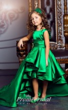 Princess Emerald Green High Low Girls Pageant Dresses For Weddings Kids Communion Dress BCH012