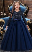 Special Offer! Girls Long Sleeve Ball Gown Birthday Party Dress TXH003