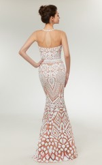 Mermaid White Sequined Illusion Long Prom Dresses XH-C0011