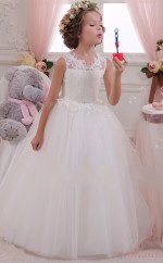 Special Offer! Cute Flower Girl Dresses Ball Gown Sleeveless Kids Prom Dress for Girls CH0111