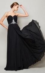 Silver Chiffon A-line Sweetheart Floor-length Clearance Prom Dresses(JT2895)