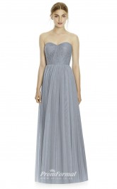 DASUKJY536 Plus Sides A Line Sweetheart Silver Lace ,Tulleper Bridesmaid Dresses