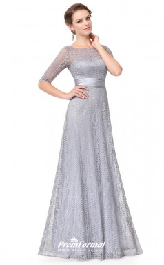 Silver Illusion Half Sleeve Bridesmaid Dresses 4MBD001