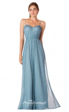 1739UK2161 A Line Sweethear Power Blue Lace Zipper Bridesmaid Dresses