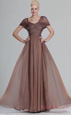 Brown 100D Chiffon A-line One Shoulder Floor-length Prom Dress(BD04-493)