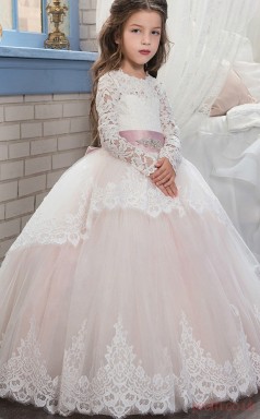 New Ball Gown Long Sleeve Kids Prom Dress for Girls CH0102