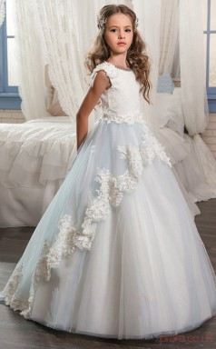 Princess Sleeveless Kids Prom Dress for Girls With Lace CH0131