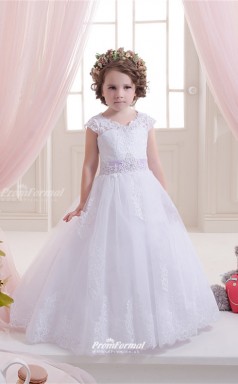 Tulle , Lace Princess Illusion Sleeveless Wedding Dress CHK151