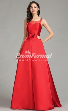 EBD025 Illusion Red Bridesmaid Dresses