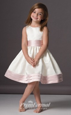 Cute A-line Knee-length White Flower Girls Dresses FGD439