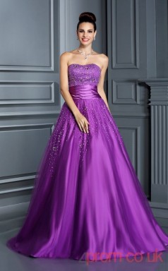 Purple Organza Sweetheart Floor-length Princess Quincenera Dress(JT2049)