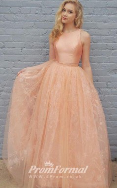Gorgeous Sandy Brown/Soft Orange Long 2 Piece Prom Dresses JT2PUK022