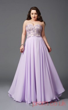Ball Gown Lilac Tulle,Lace Sweetheart Sleeveless Floor-length Plus Size Dress(PLJT8018)