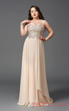 A-line Pearl Pink Tulle Sweetheart Sleeveless Floor-length Plus Size Dress(PLJT8021)