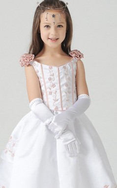 Flower Girls Gloves with Pearls GL004