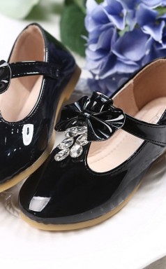 Girls Lovely Crystal Prom Shoes with Bows GLS009