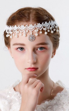 Girls Hair Accessories Forehead Chain Princess Pearl Headdress HP009