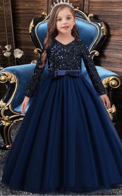 Special Offer! Girls Long Sleeve Ball Gown Birthday Party Dress TXH003