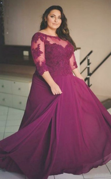fuchsia plus size formal dresses